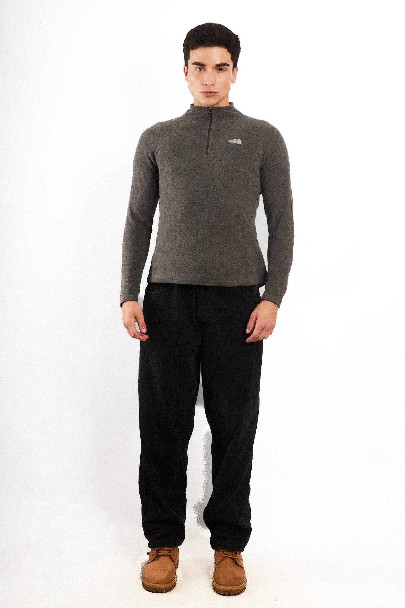 2000 Vintage North Face Gray Polar Quarter Zip (S/M)