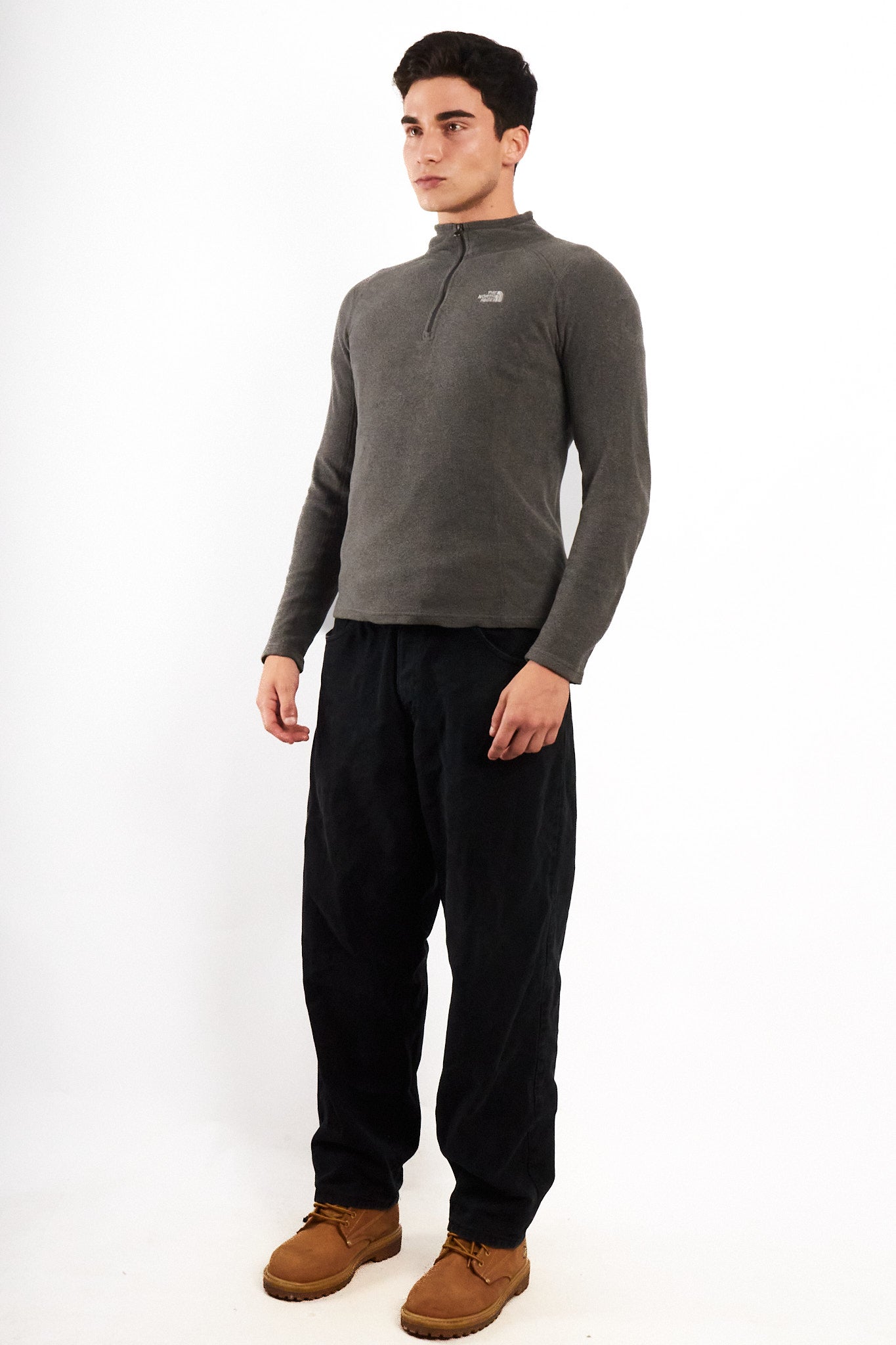 2000 Vintage North Face Gray Polar Quarter Zip (S/M)