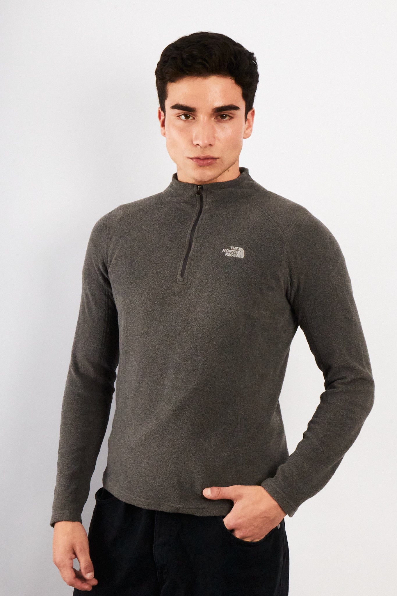 2000 Vintage North Face Gray Polar Quarter Zip (S/M)
