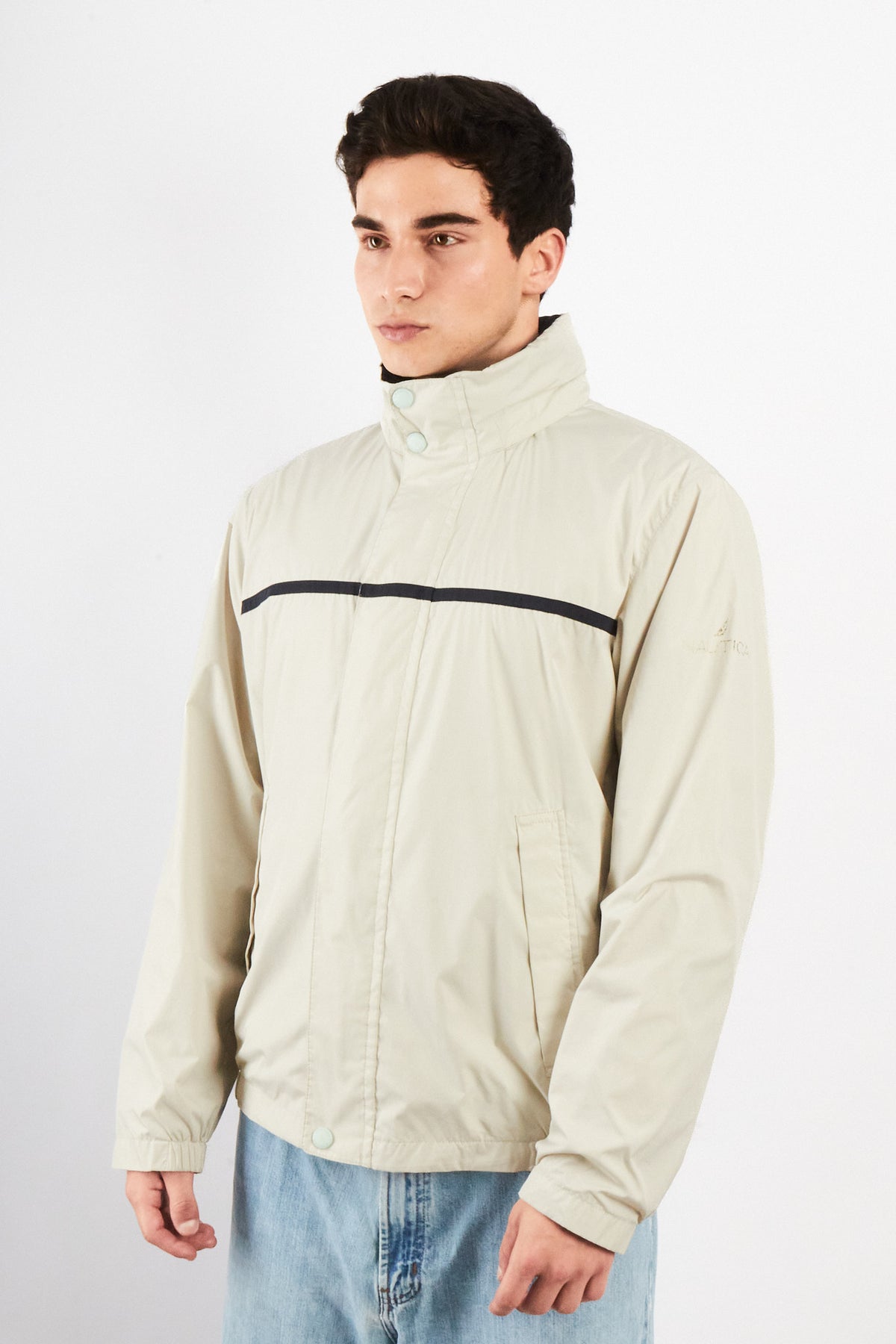 2000 Vintage Nautica Sailing Bone Impermeable Jacket (M)