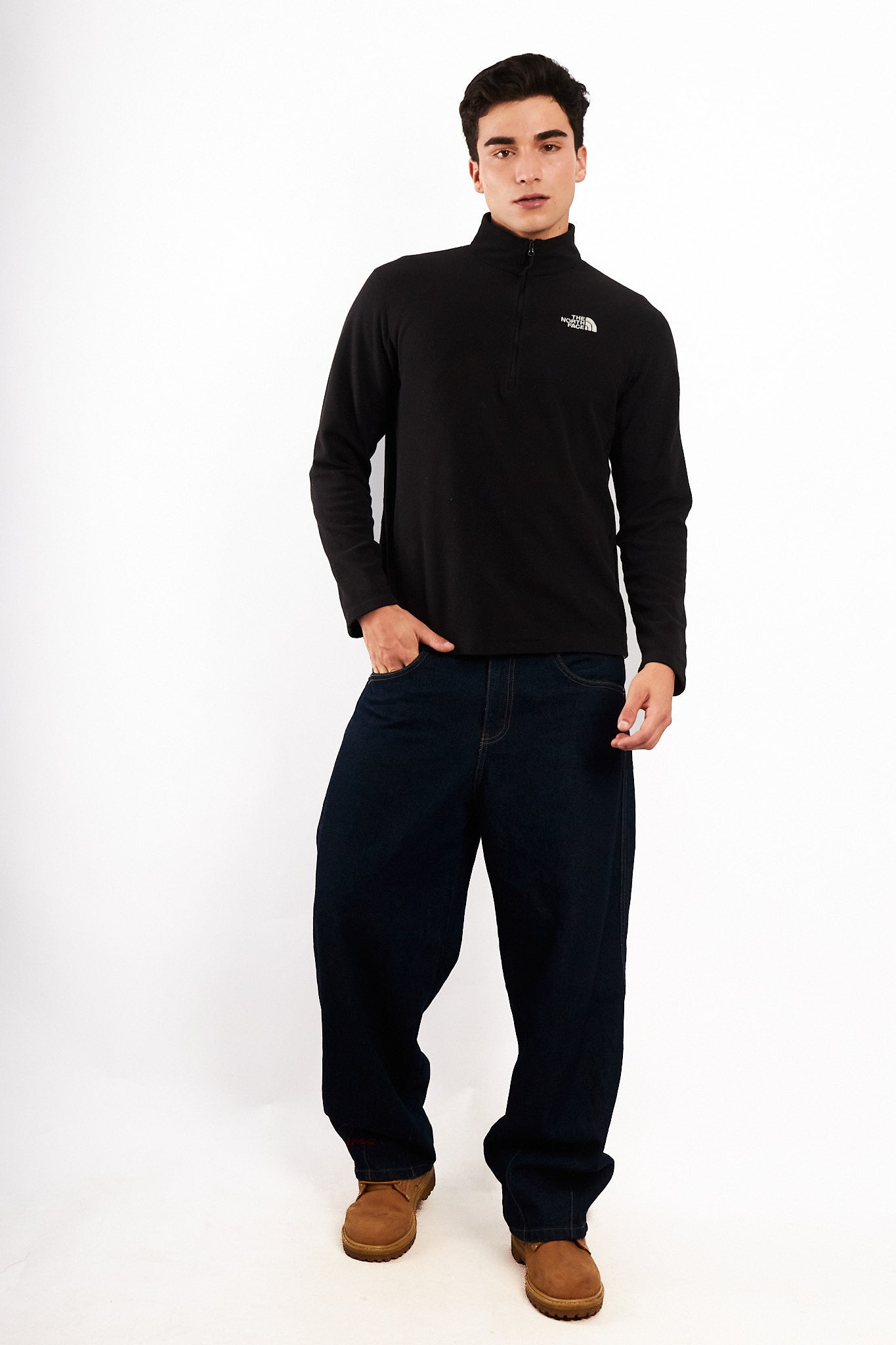 2000 Vintage North Face Black Quarter Zip (M)