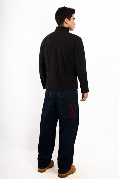 2000 Vintage North Face Black Quarter Zip (M)
