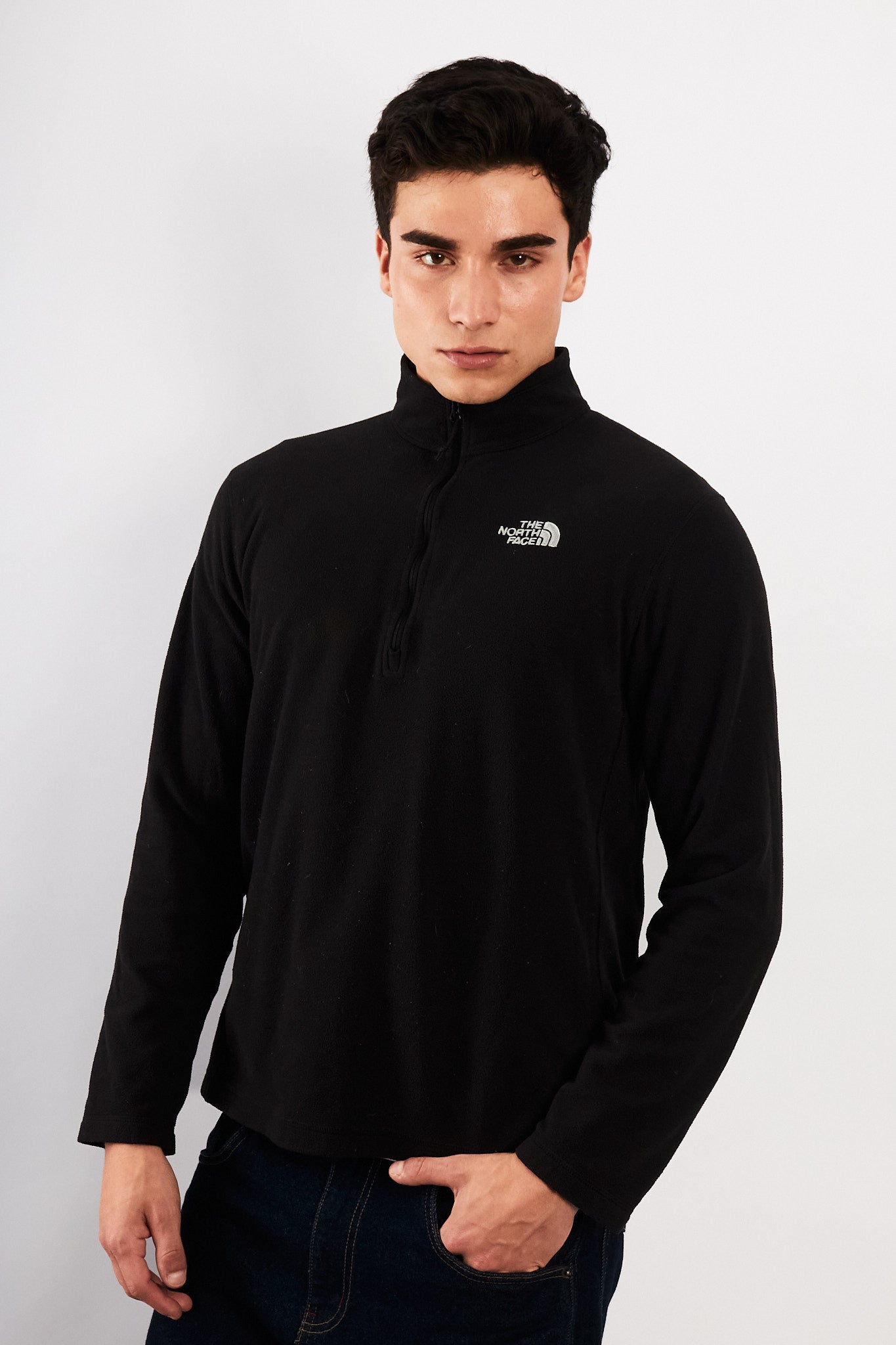 2000 Vintage North Face Black Quarter Zip (M)