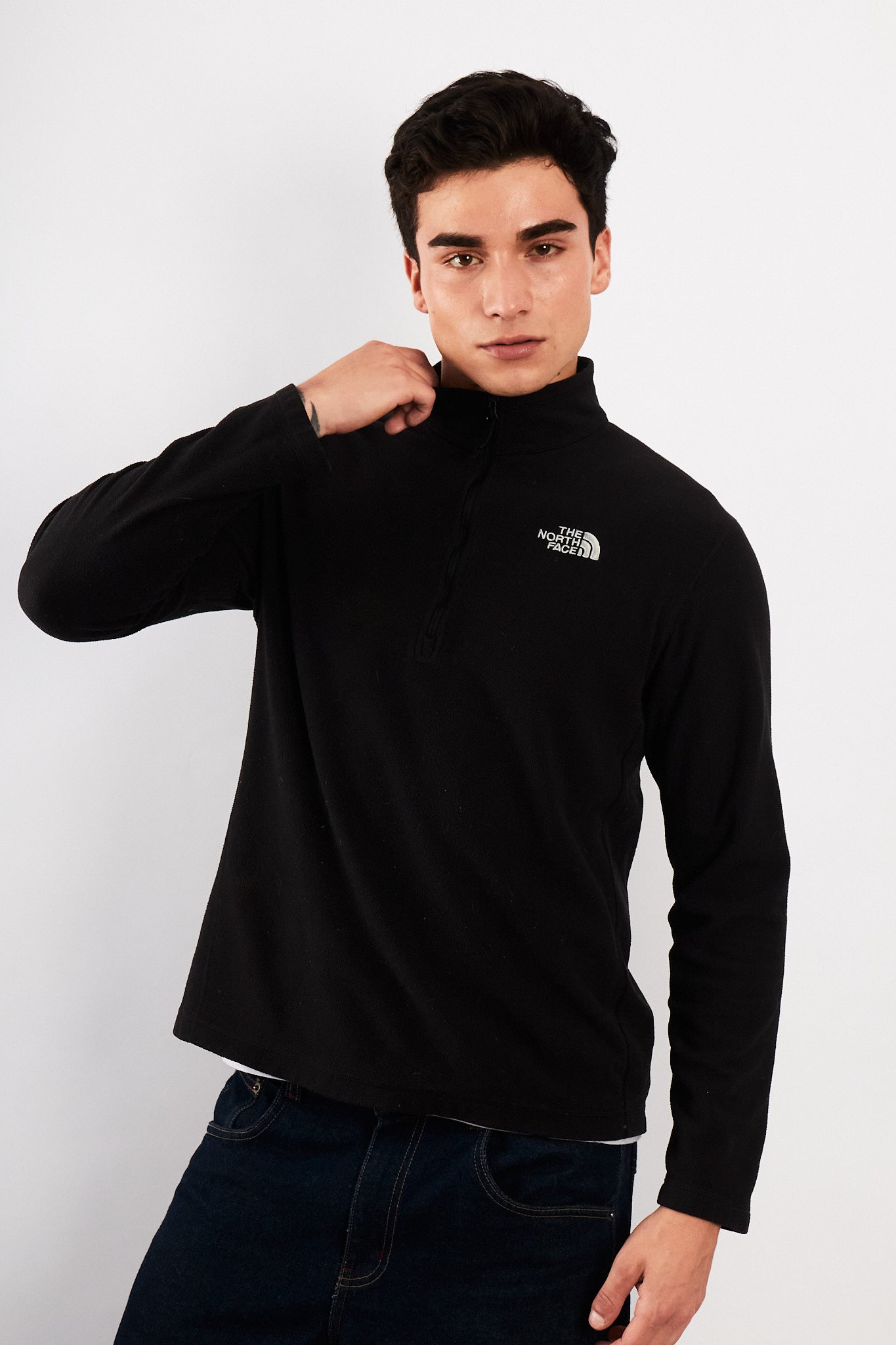 2000 Vintage North Face Black Quarter Zip (M)
