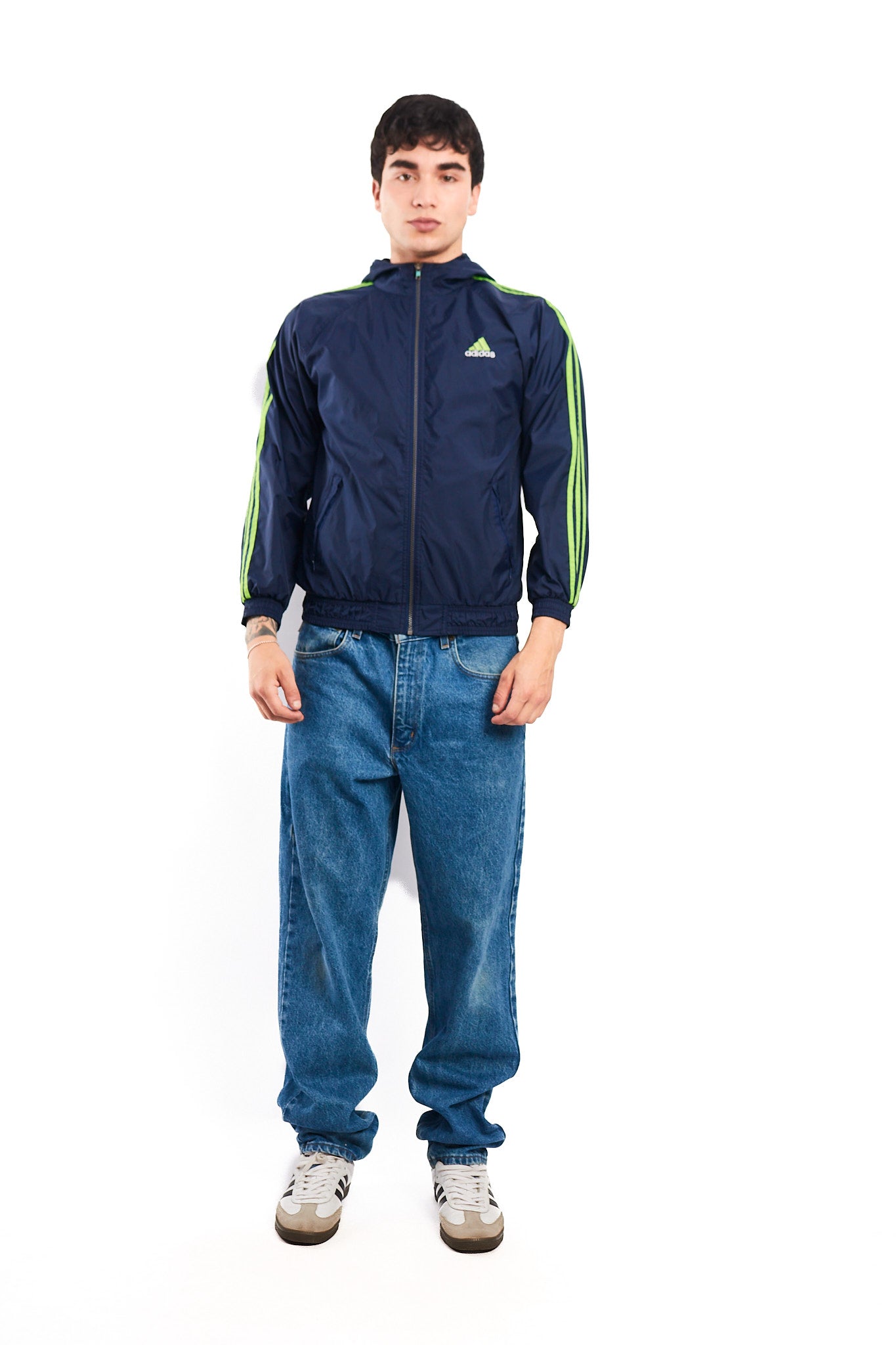 1990 Adidas Vintage Three Stripes Track Jacket (S/M)