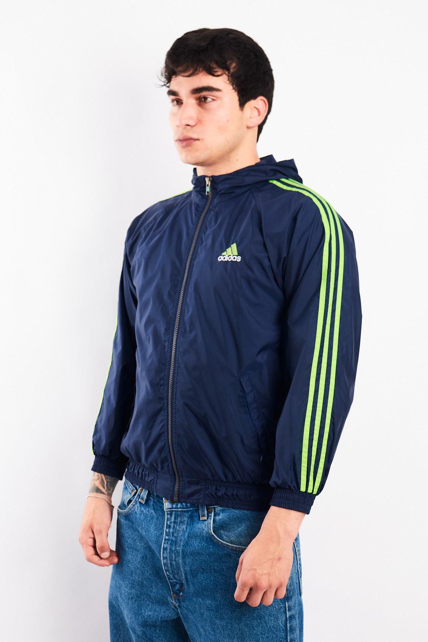 1990 Adidas Vintage Three Stripes Track Jacket (S/M)