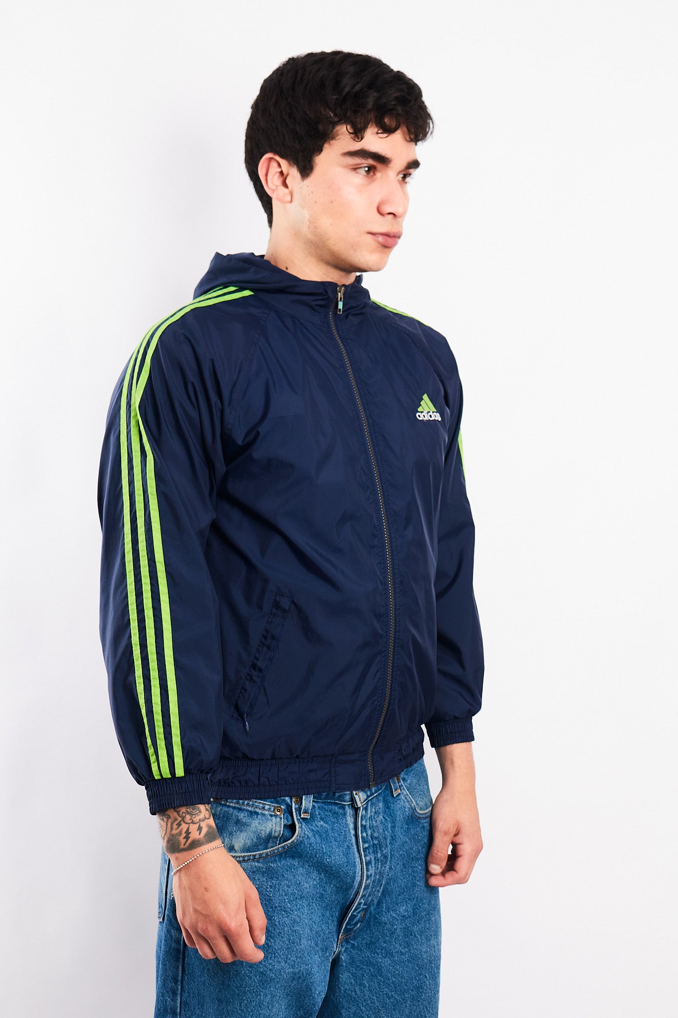 1990 Adidas Vintage Three Stripes Track Jacket (S/M)