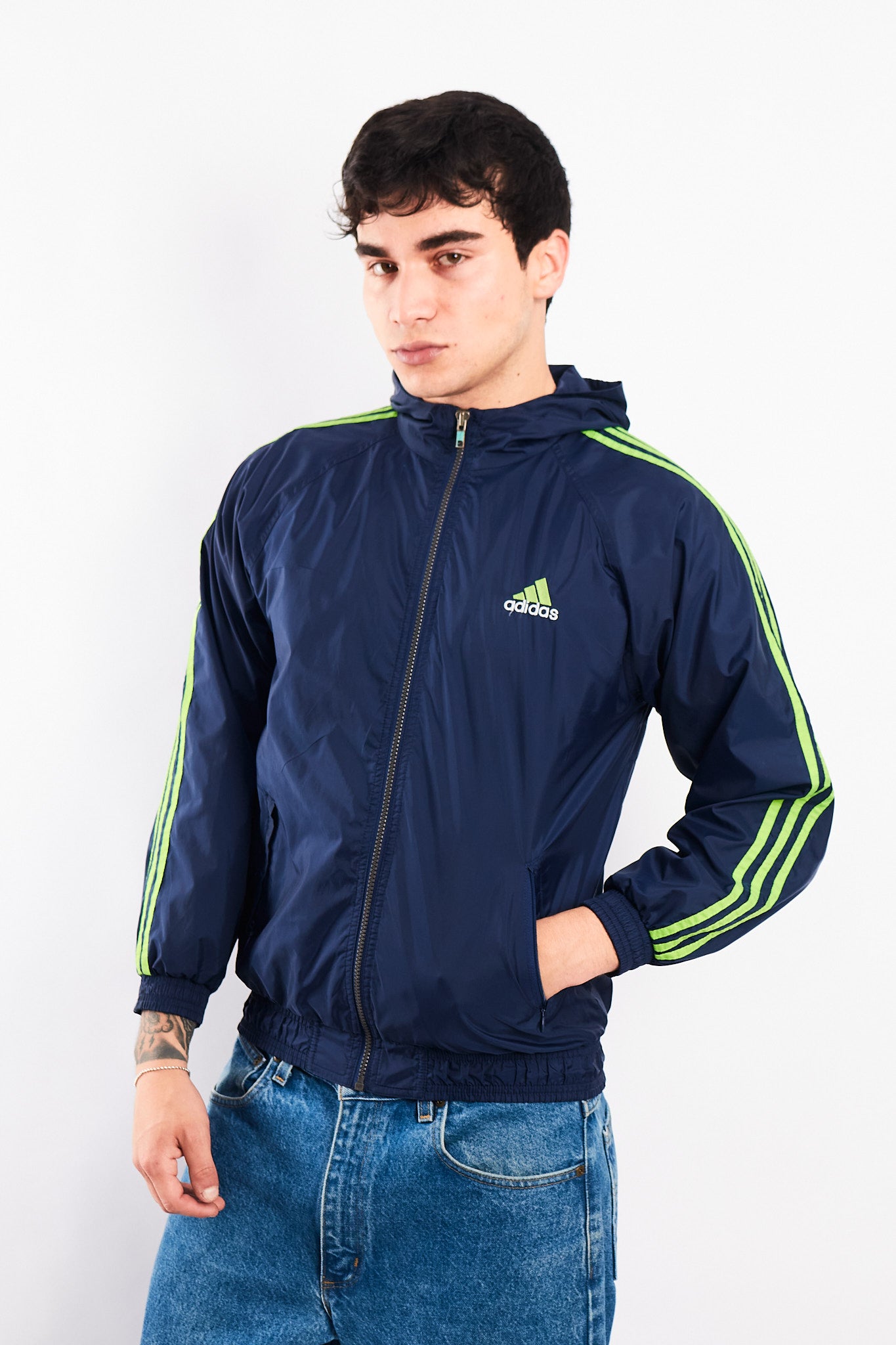 1990 Adidas Vintage Three Stripes Track Jacket (S/M)