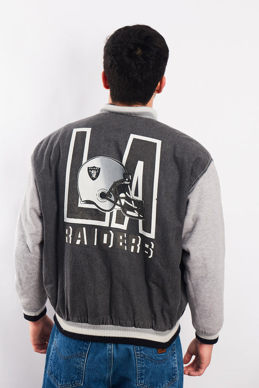 1990 Vintage NFL Raiders Cotton Varsity Jacket (S/M)