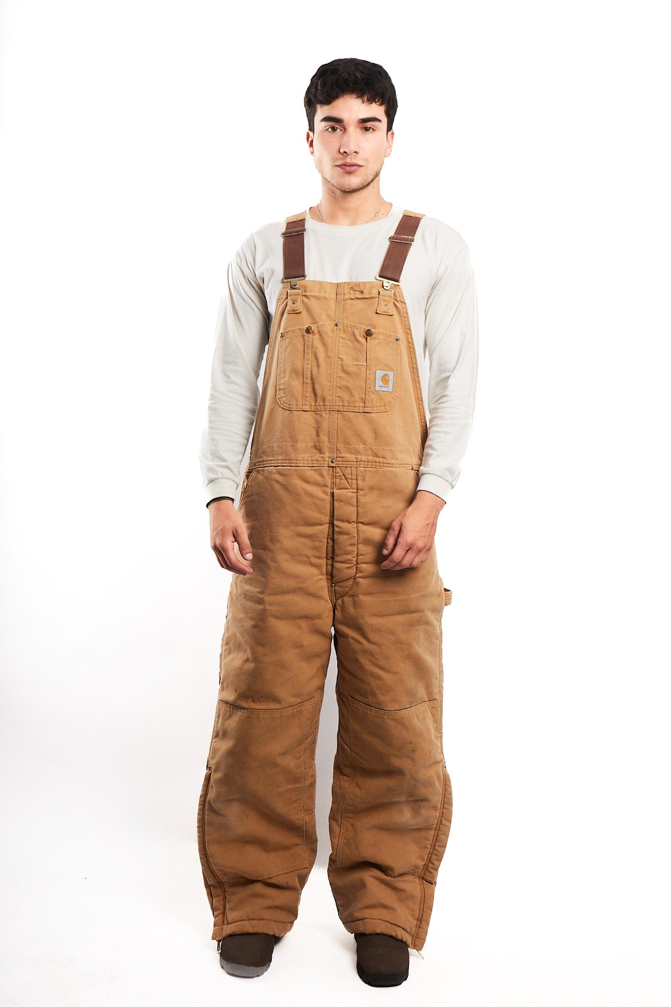 Vintage Carhartt Hamilton Brown Baggy Carpenter Overall (L)