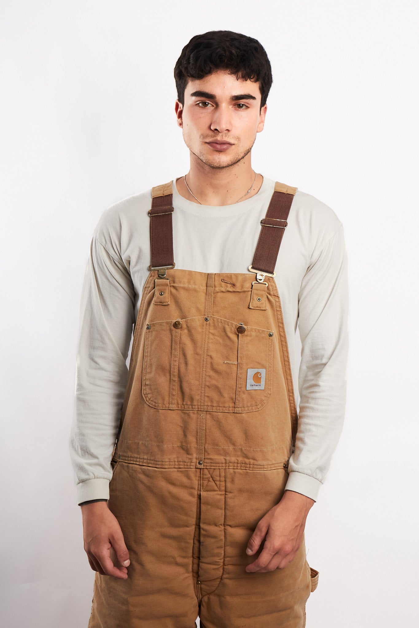 Vintage Carhartt Hamilton Brown Baggy Carpenter Overall (L)