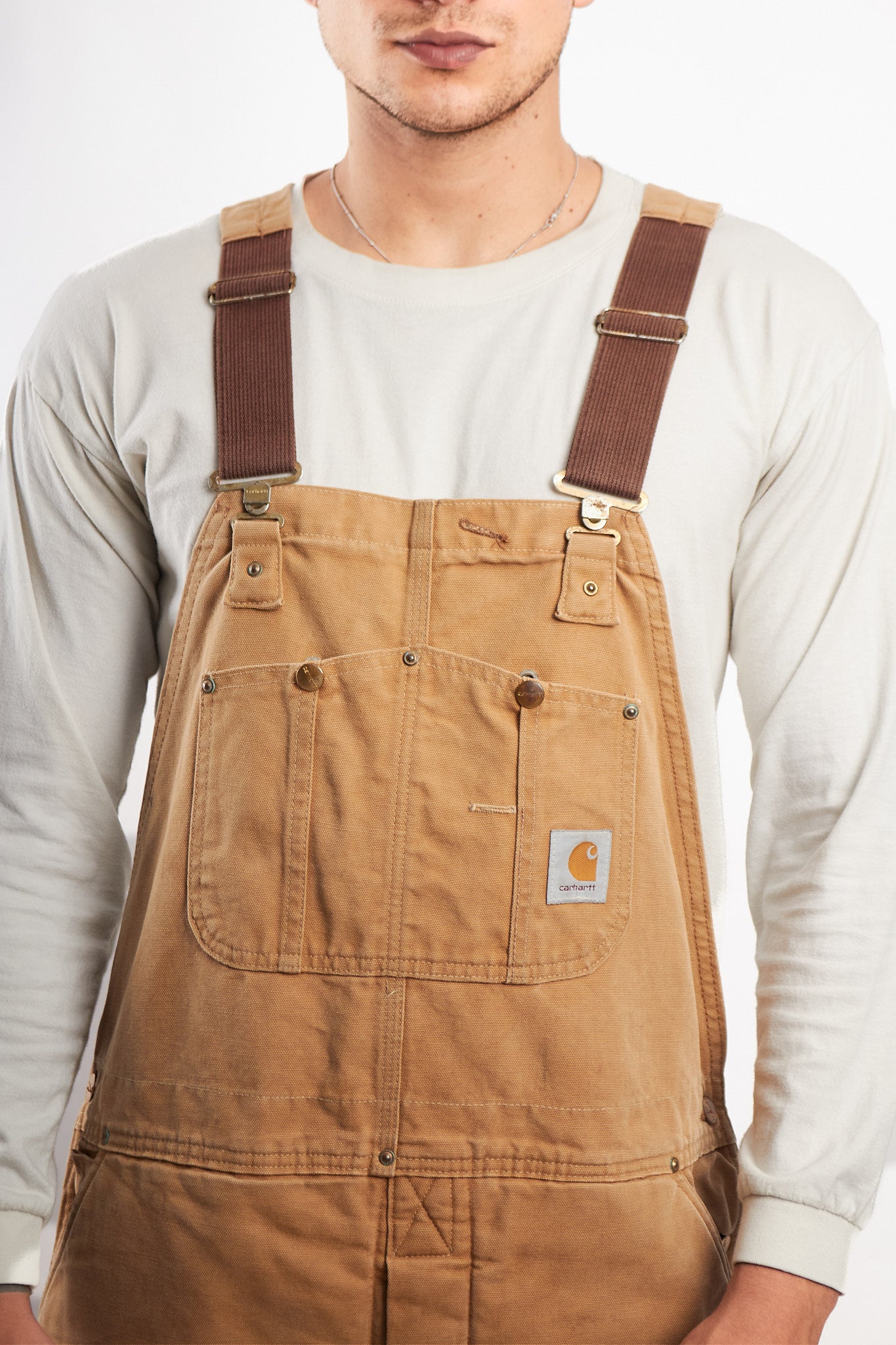Vintage Carhartt Hamilton Brown Baggy Carpenter Overall (L)