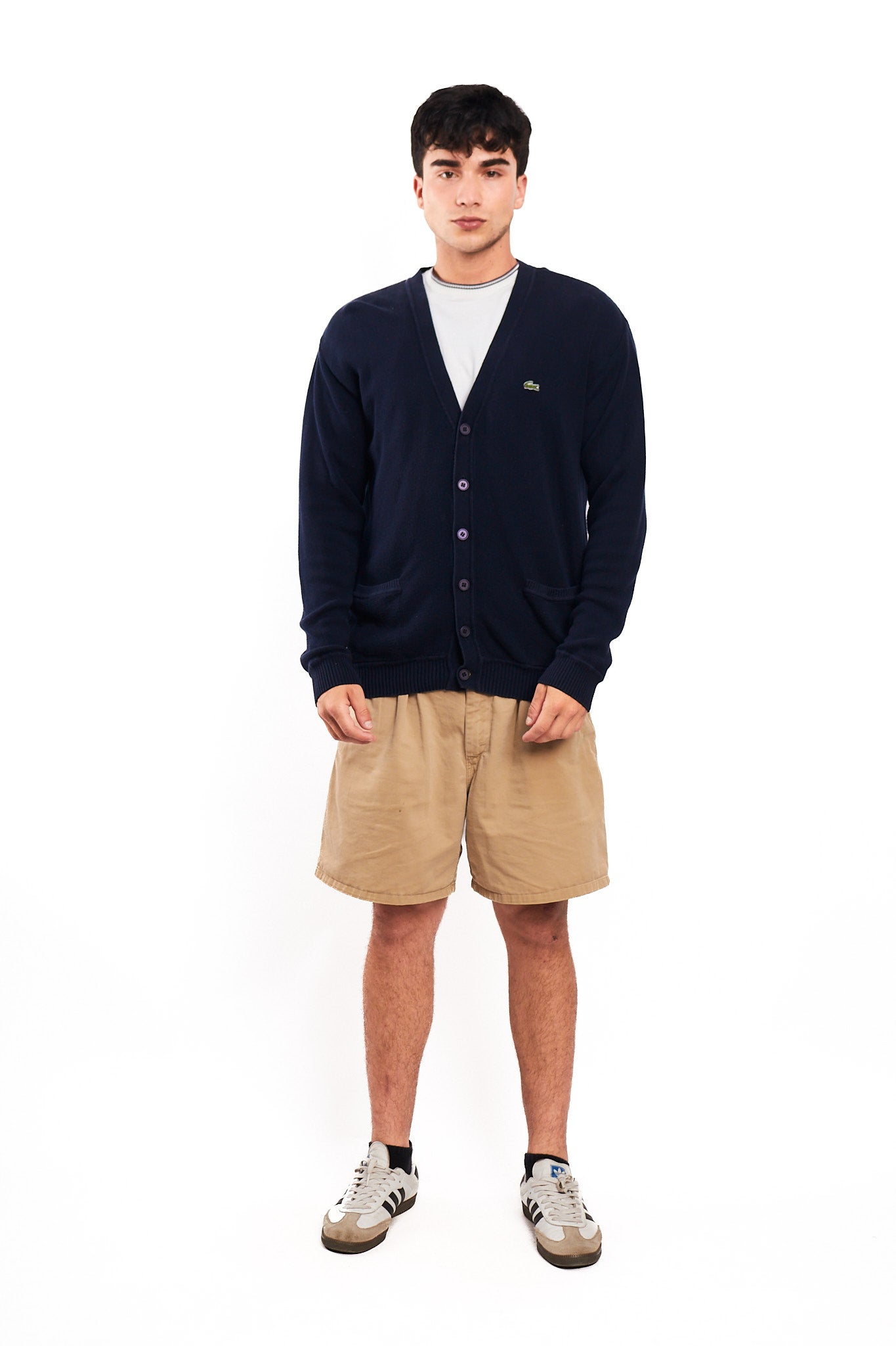 2000 Lacoste Navy Cotton Cardigan(L)