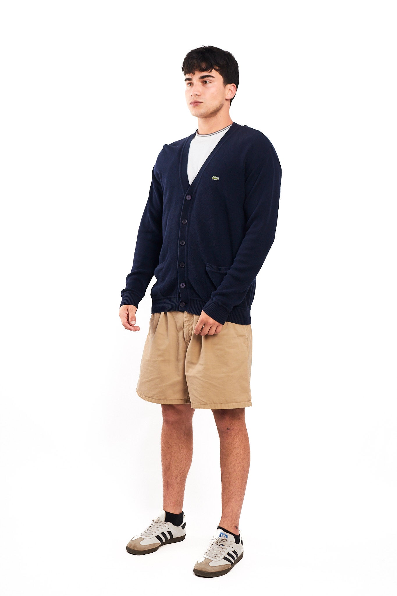 2000 Lacoste Navy Cotton Cardigan(L)