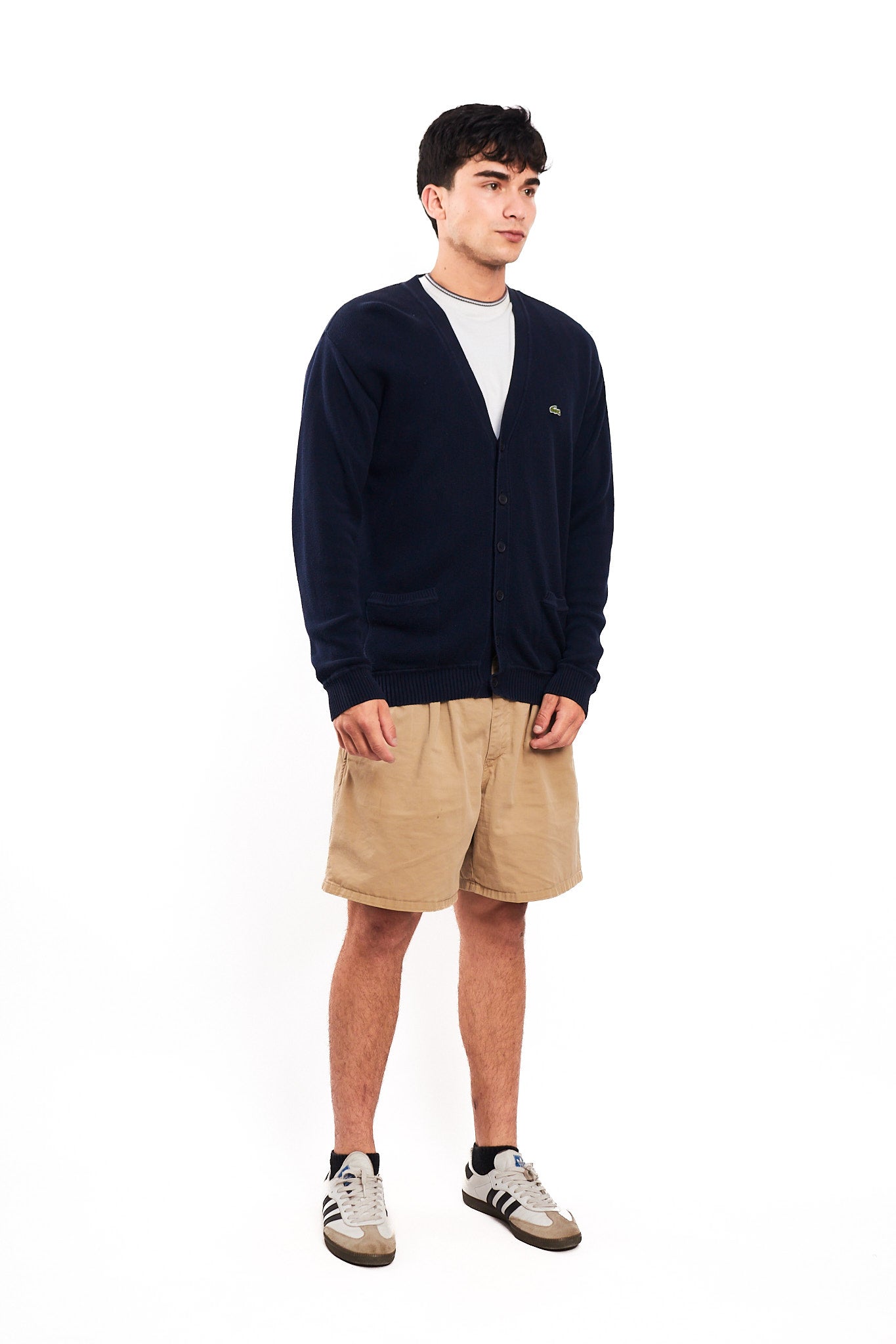 2000 Lacoste Navy Cotton Cardigan(L)