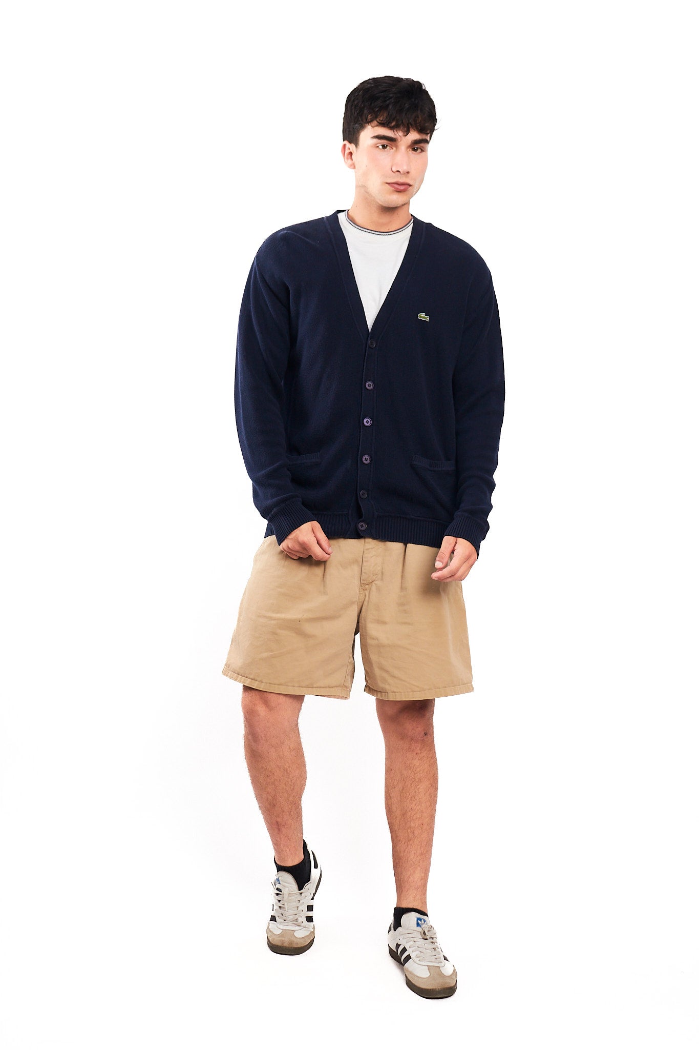 2000 Lacoste Navy Cotton Cardigan(L)