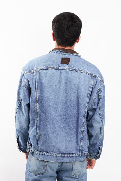 1990 Vintage Marlboro Country Leather Collar Denim Jacket (M/L)