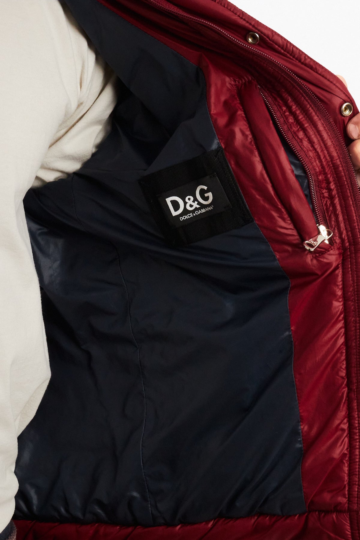2000 Vintage Dolce & Gabbana Impermeable Puffer Moto Jacket (S/M)