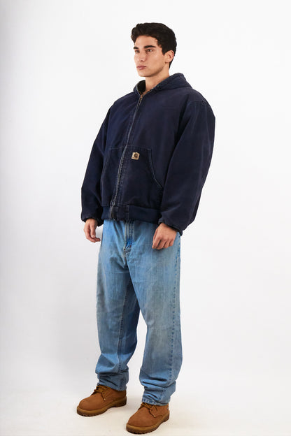 2000 Vintage Carhartt J140 Midnight Blue Duck Active Jacket (M/L)
