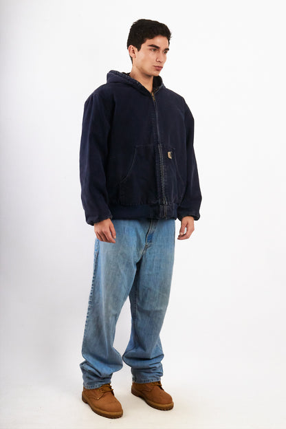 2000 Vintage Carhartt J140 Midnight Blue Duck Active Jacket (M/L)