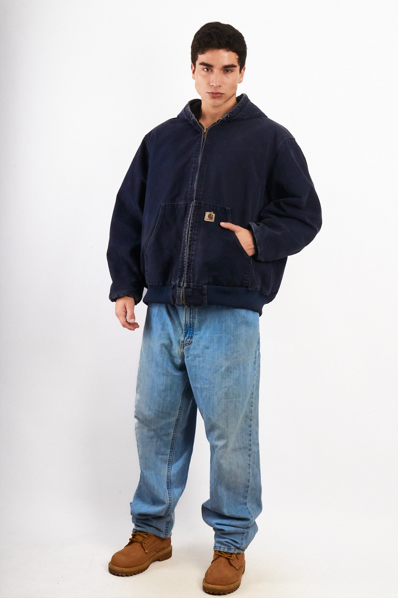 2000 Vintage Carhartt J140 Midnight Blue Duck Active Jacket (M/L)