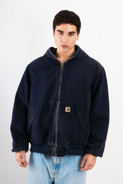 2000 Vintage Carhartt J140 Midnight Blue Duck Active Jacket (M/L)