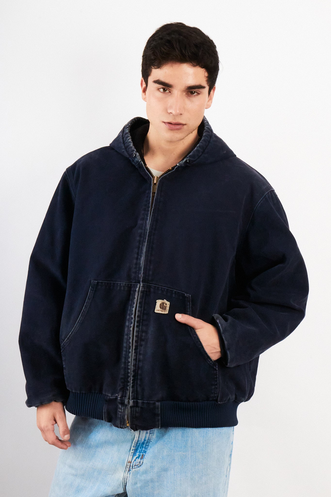 2000 Vintage Carhartt J140 Midnight Blue Duck Active Jacket (M/L)