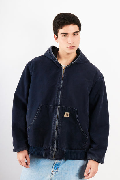2000 Vintage Carhartt J140 Midnight Blue Duck Active Jacket (M/L)