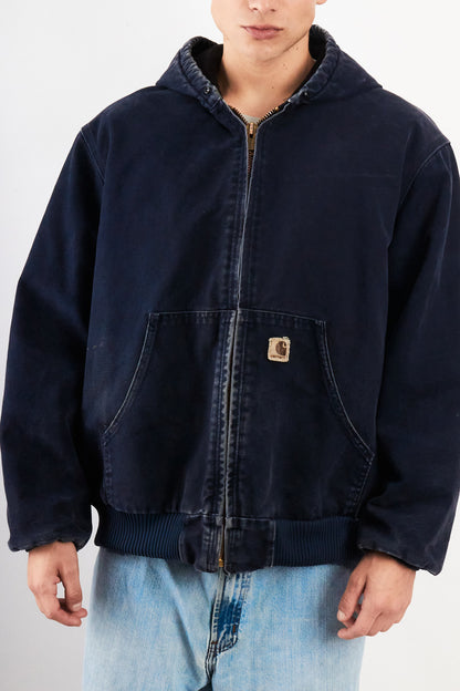 2000 Vintage Carhartt J140 Midnight Blue Duck Active Jacket (M/L)