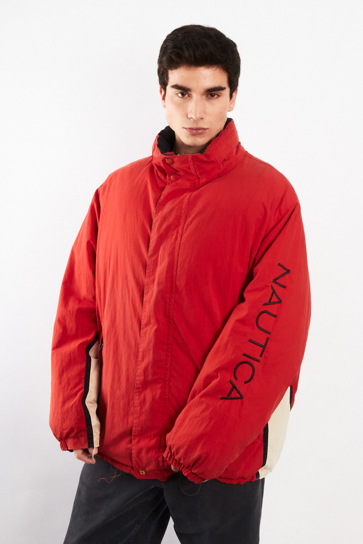 2000 Vintage Nautica Reversible Spell Out / Puffer Jacket (XL)