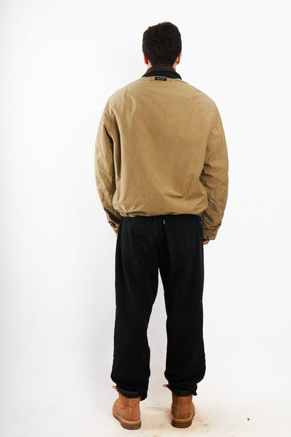 2000 Vintage Nautica Camel Leather Collar Harrington Jacket (M/L)