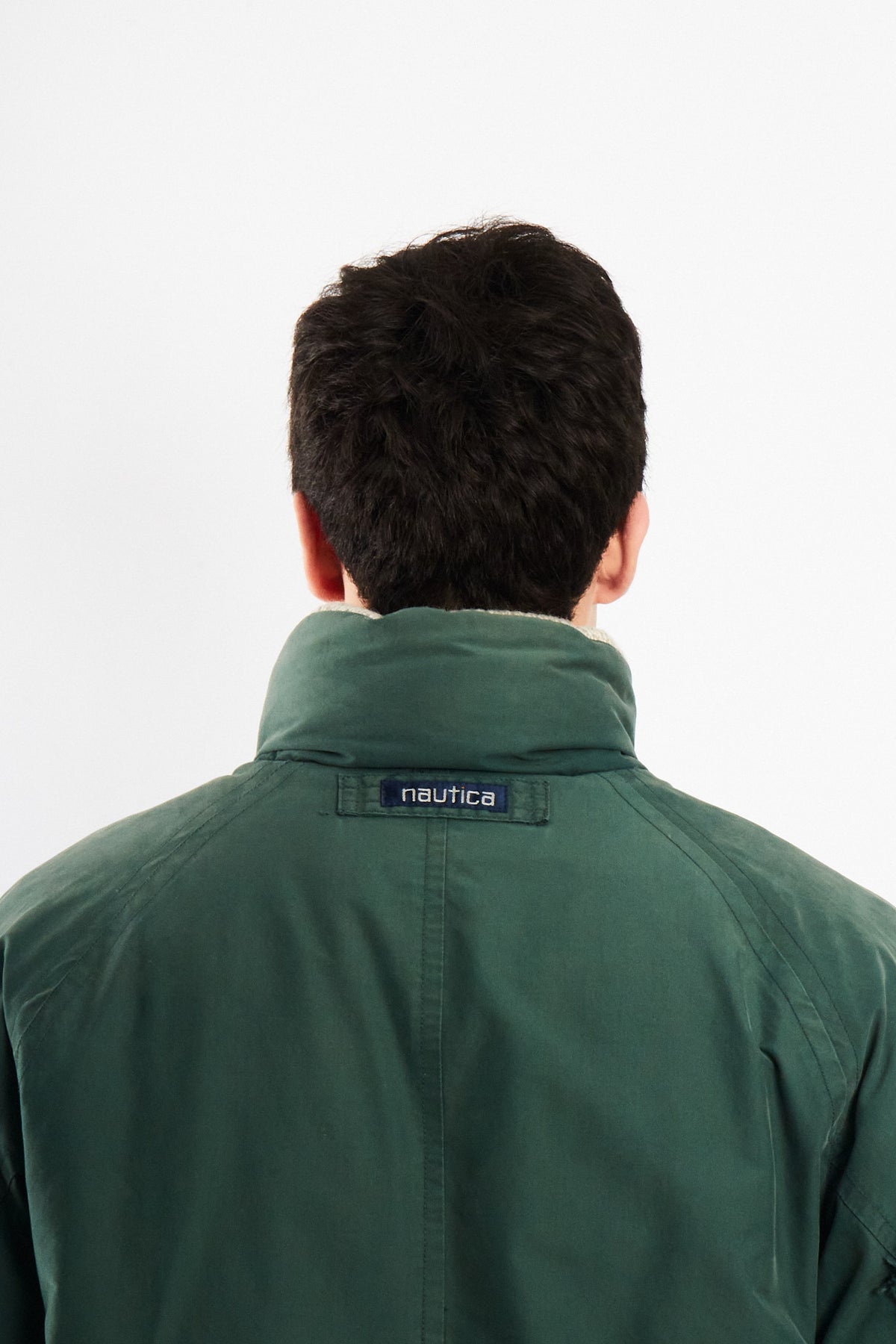2000 Vintage Nautica Forest Green Leather Patched Down Jacket (M)