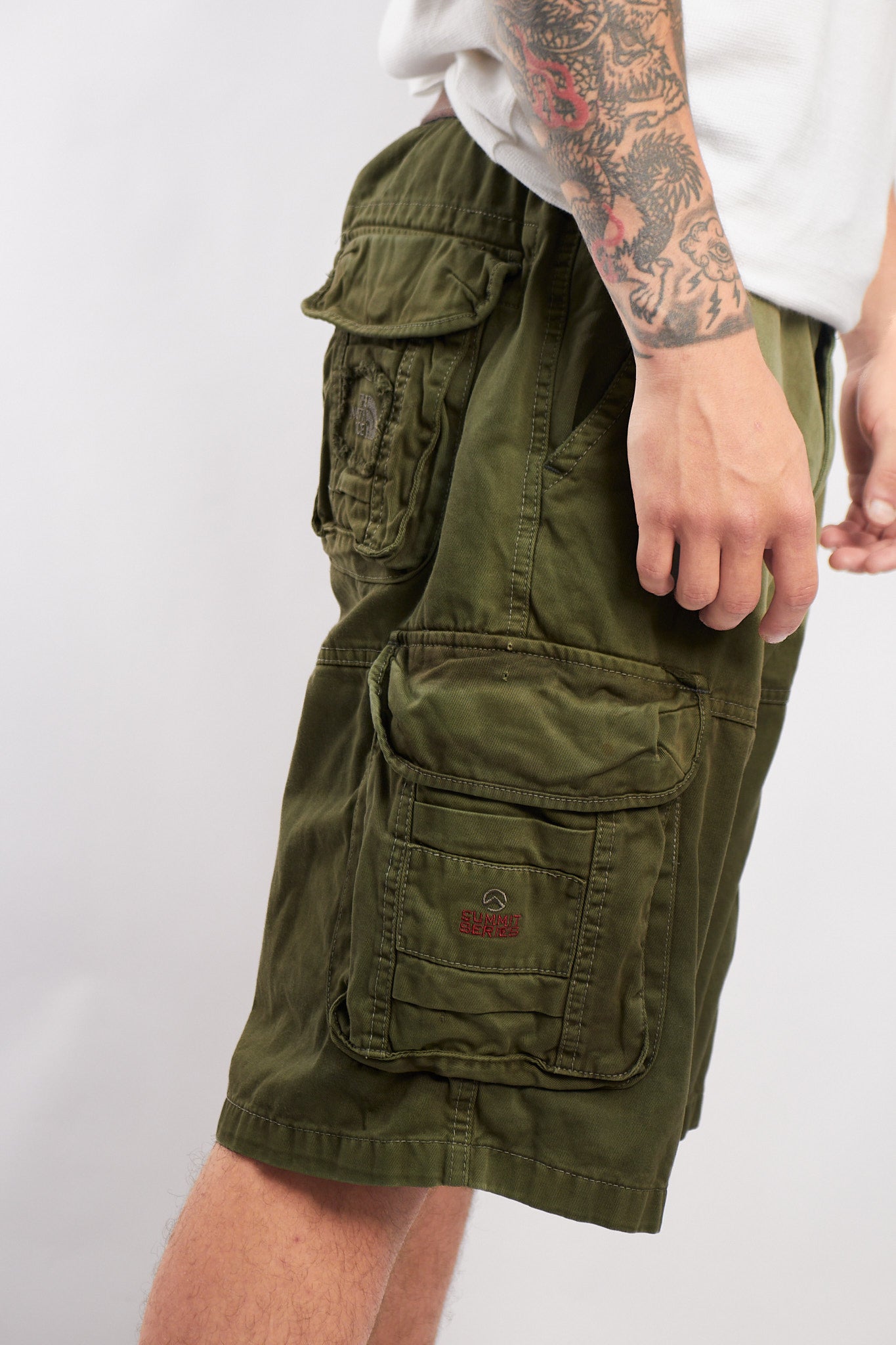 2000 The North Face Army Green Baggy Cargo Short (34/36)