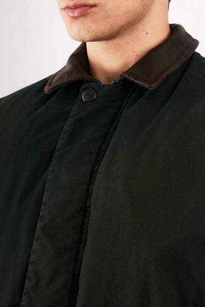 2000 Vintage Nautica Leather Collar Forest Green Down Jacket (L)