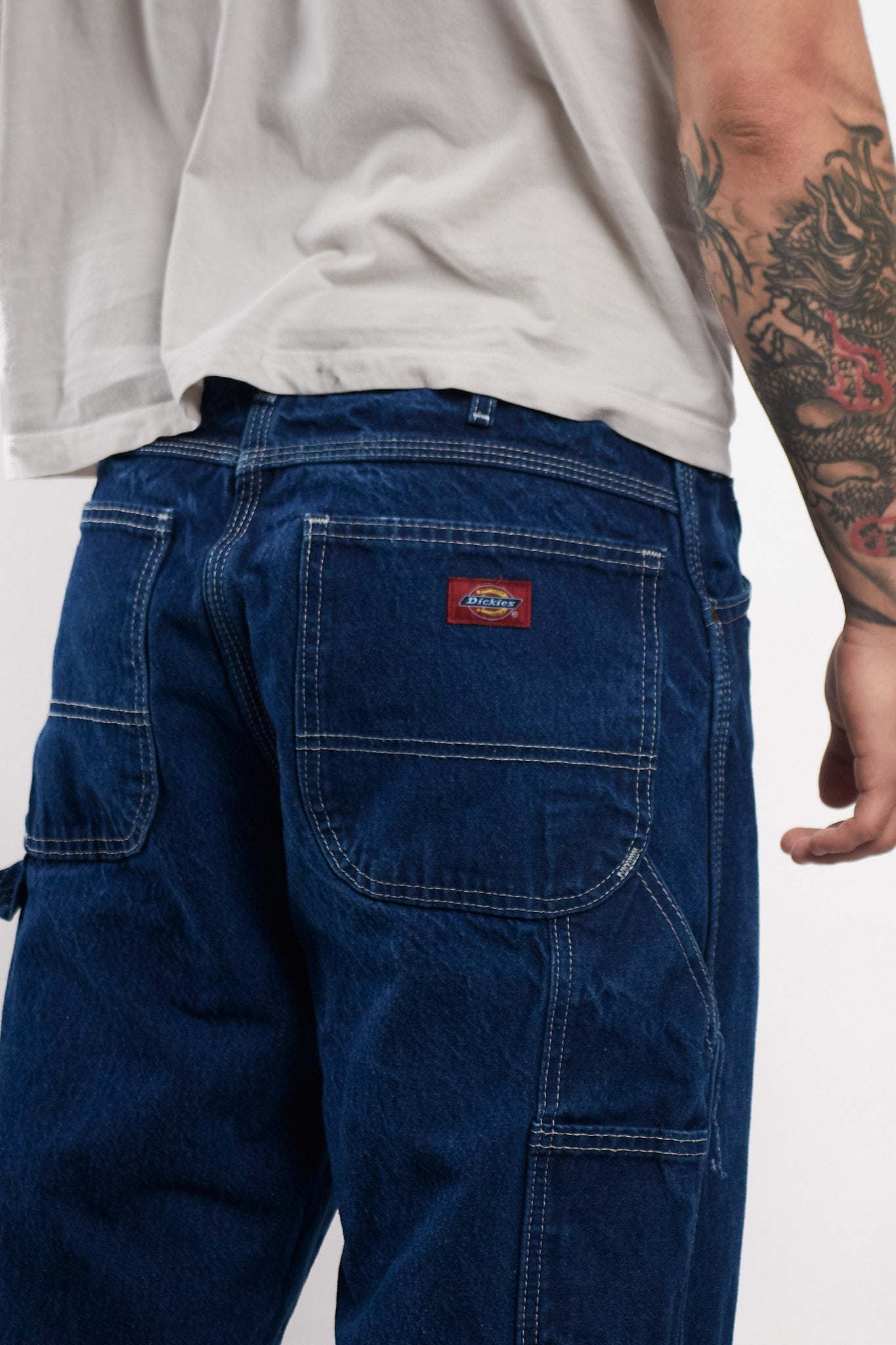 2000 Vintage Dickies Navy Denim Carpenter (32)