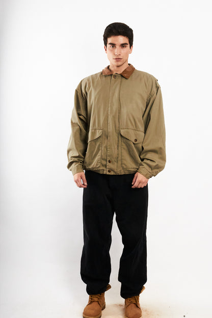 2000 Vintage Nautica Leather Collar Coat (L)