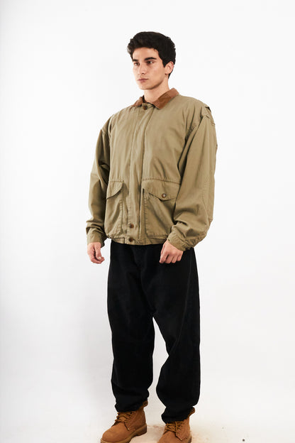 2000 Vintage Nautica Leather Collar Coat (L)