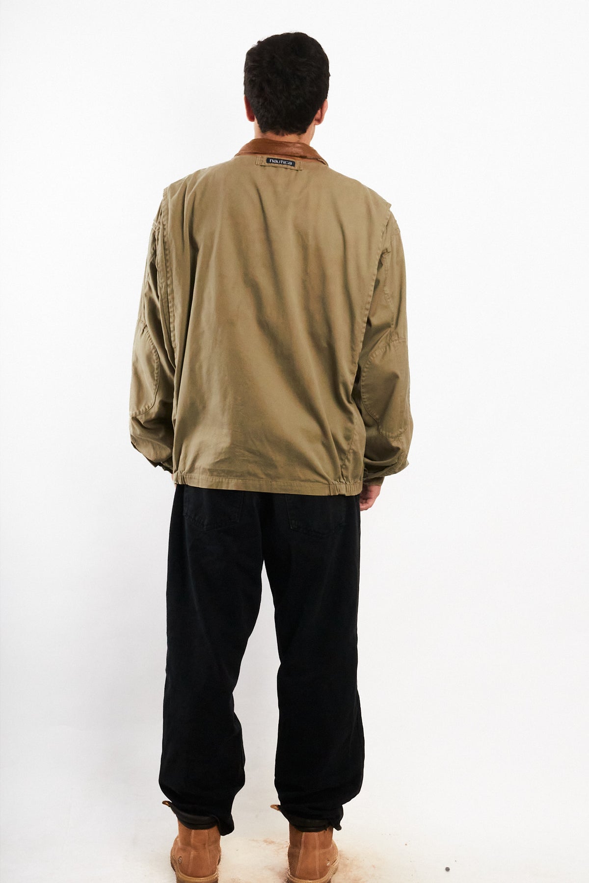 2000 Vintage Nautica Leather Collar Coat (L)