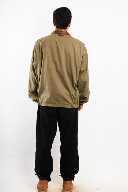 2000 Vintage Nautica Leather Collar Coat (L)