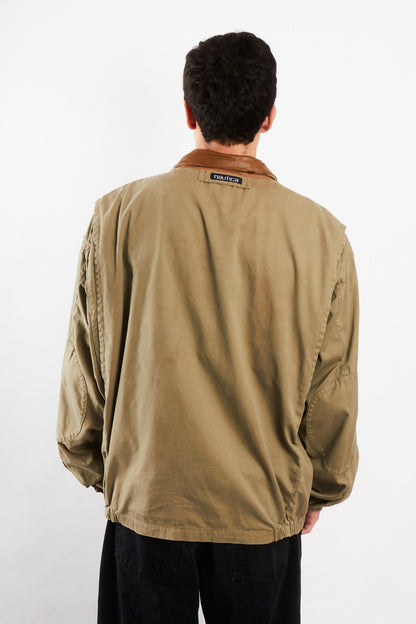 2000 Vintage Nautica Leather Collar Coat (L)