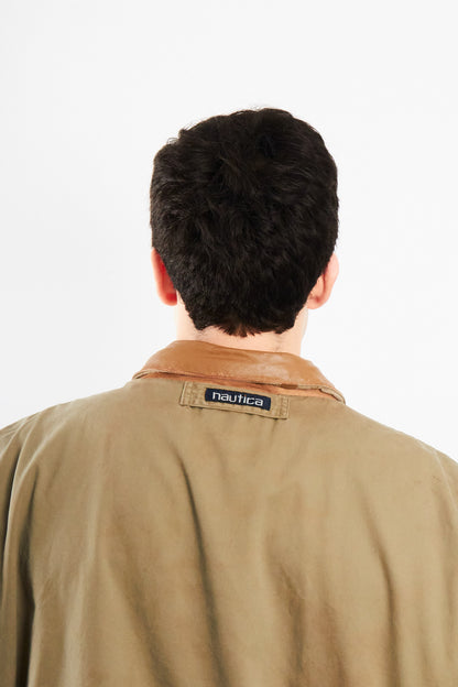 2000 Vintage Nautica Leather Collar Coat (L)