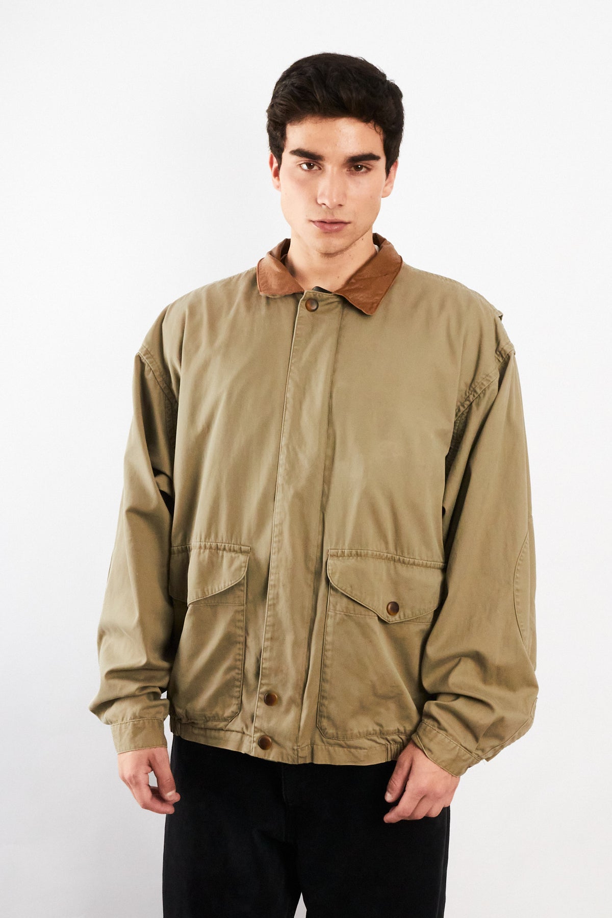 2000 Vintage Nautica Leather Collar Coat (L)