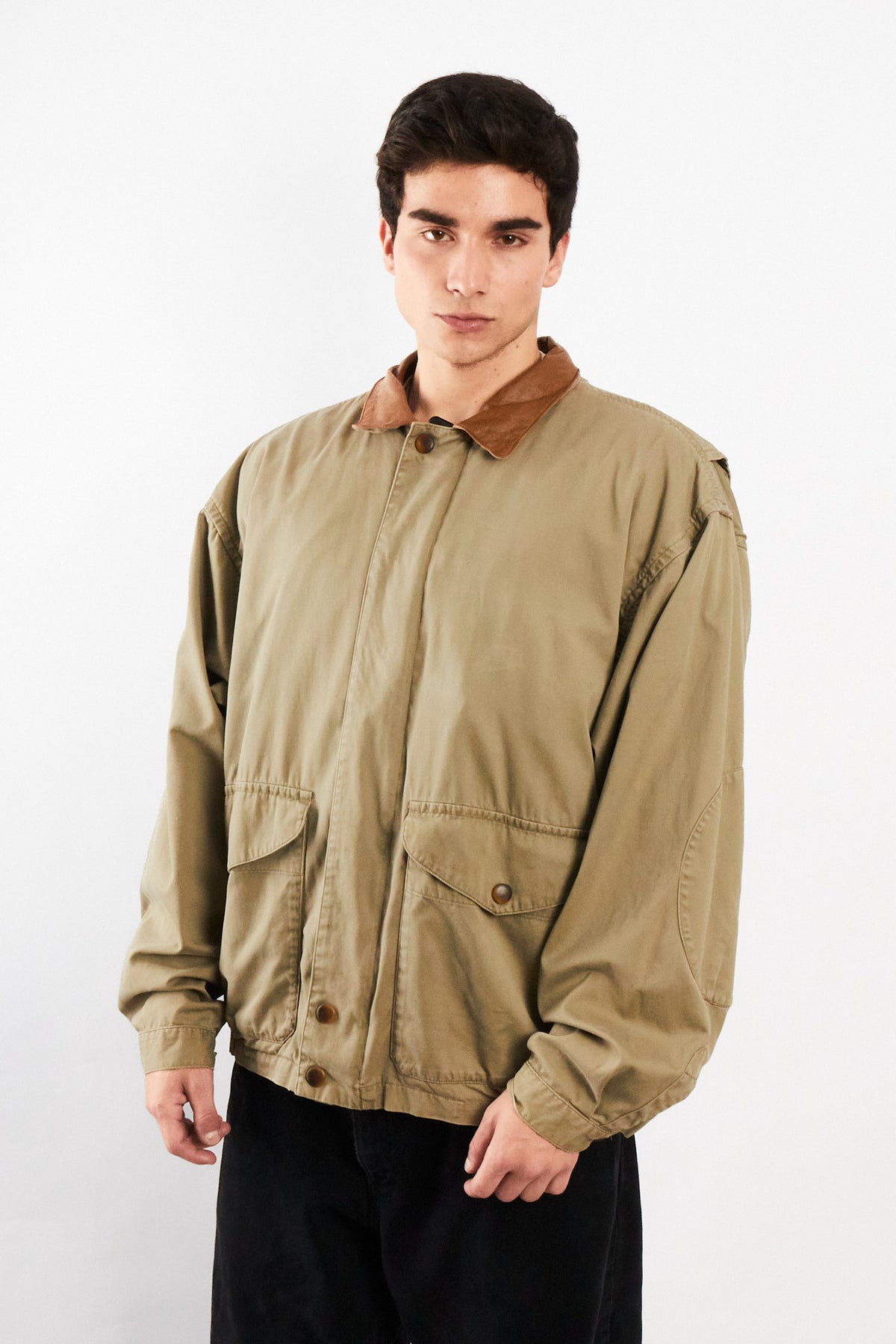 2000 Vintage Nautica Leather Collar Coat (L)