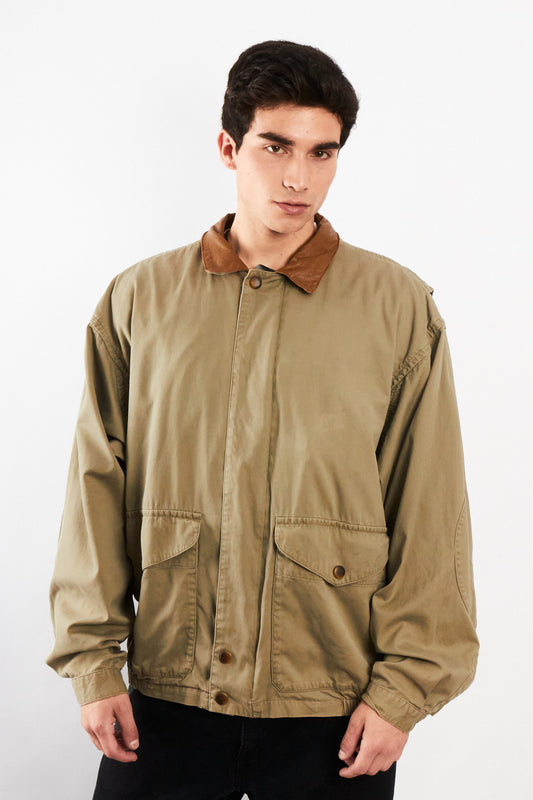 2000 Vintage Nautica Leather Collar Coat (L)