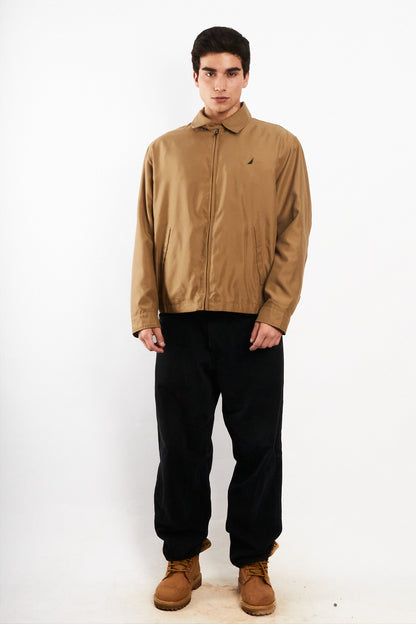 2000 Vintage Nautica Impermeable Camel Bi -swing Harrington(L)