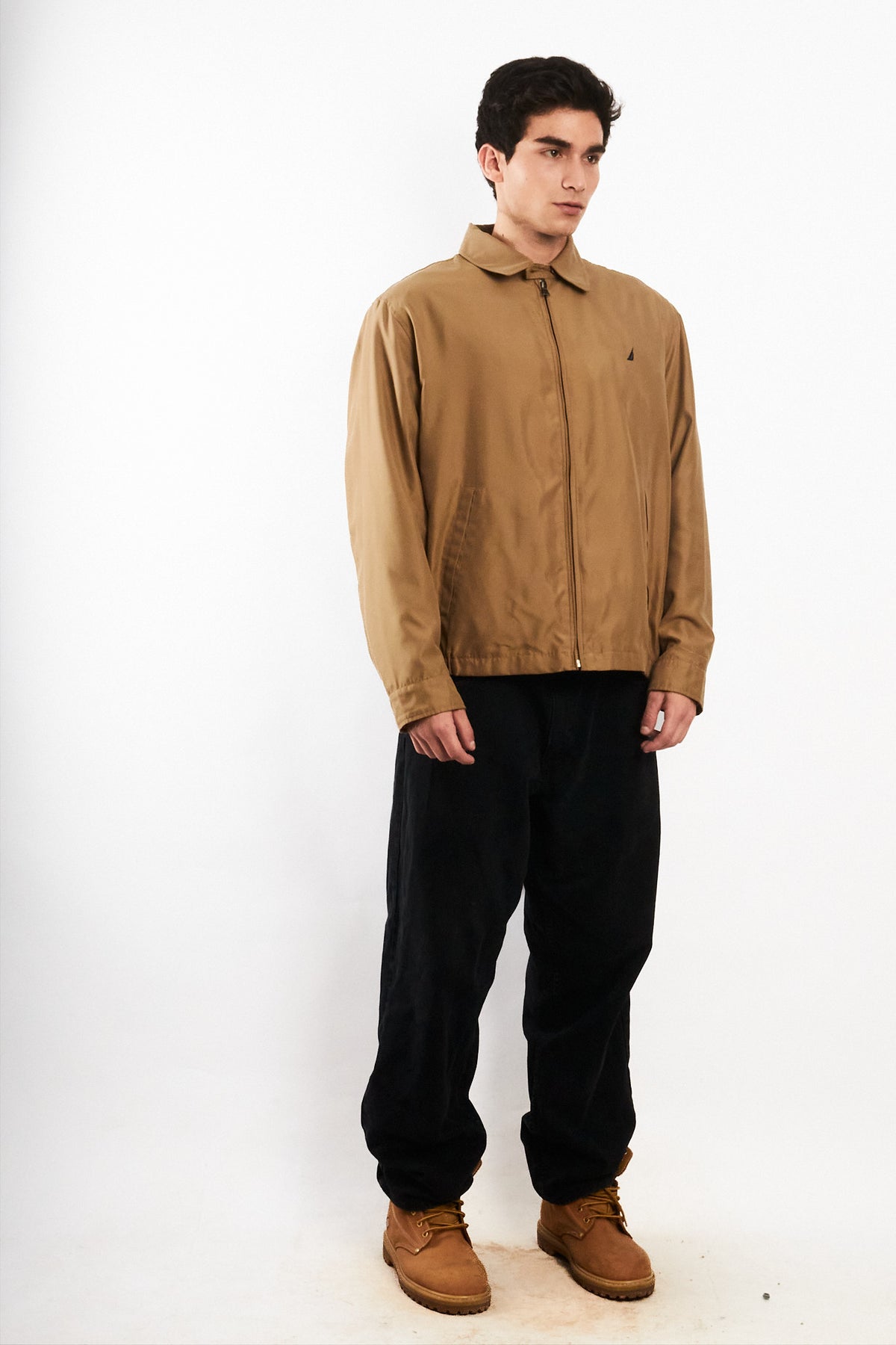 2000 Vintage Nautica Impermeable Camel Bi -swing Harrington(L)