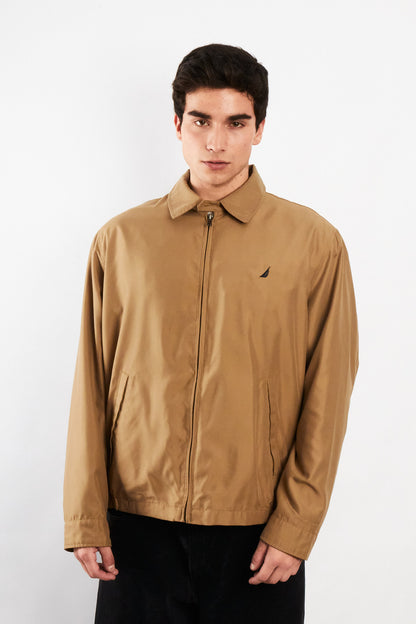 2000 Vintage Nautica Impermeable Camel Bi -swing Harrington(L)