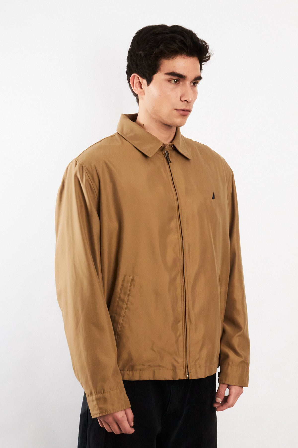2000 Vintage Nautica Impermeable Camel Bi -swing Harrington(L)