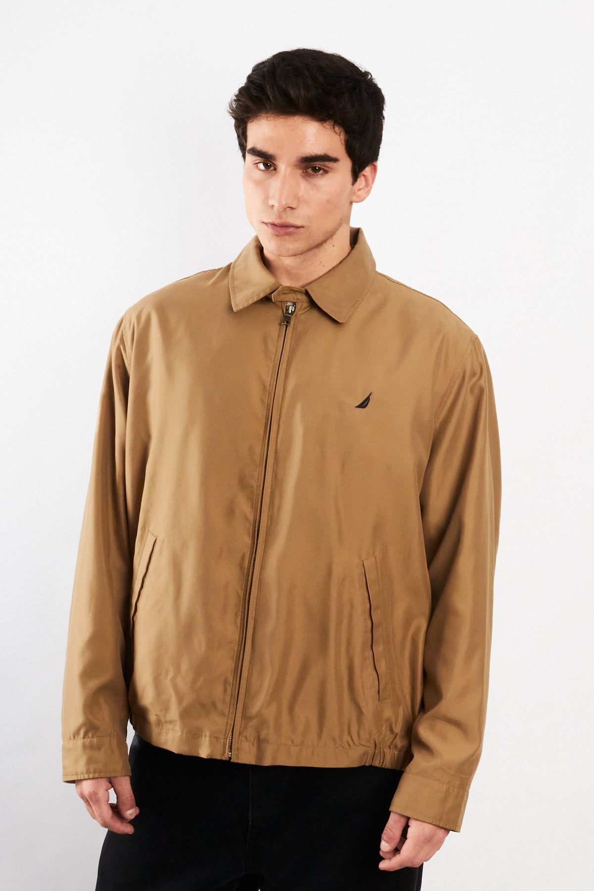 2000 Vintage Nautica Impermeable Camel Bi -swing Harrington(L)
