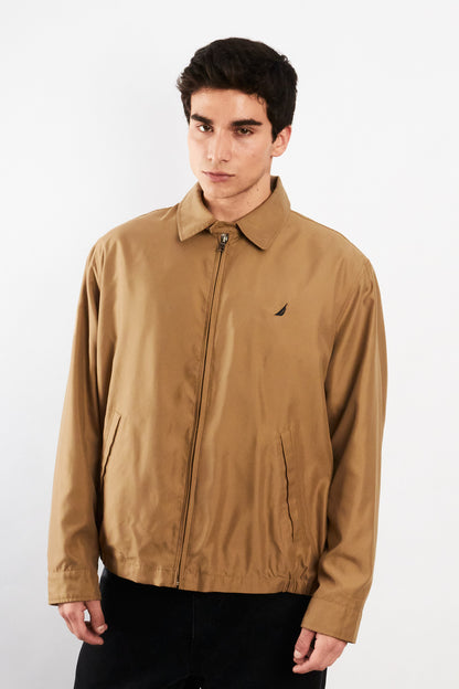 2000 Vintage Nautica Impermeable Camel Bi -swing Harrington(L)